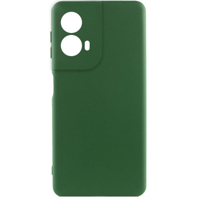 Накладка (з мікрофіброю) Silicone Cover Lakshmi Full Camera для Motorola Edge 50 Fusion- темно-зелений