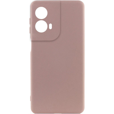Накладка (з мікрофіброю) Silicone Cover Lakshmi Full Camera для Motorola Edge 50 Fusion- рожевий пісок