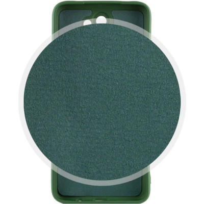 Накладка (з мікрофіброю) Silicone Cover Lakshmi Full Camera для Samsung A12 / A125 / M12- темно-зелений