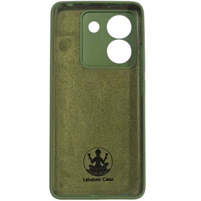 Накладка (з мікрофіброю) Silicone Cover Lakshmi Full Camera для Xiaomi Poco M7 Pro 5G- темно-зелений