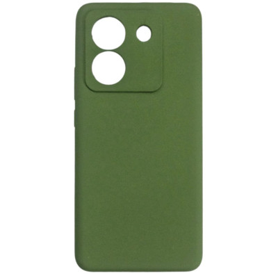 Накладка (з мікрофіброю) Silicone Cover Lakshmi Full Camera для Xiaomi Poco M7 Pro 5G- темно-зелений