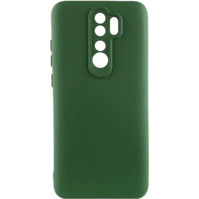 Накладка (з мікрофіброю) Silicone Cover Lakshmi Full Camera для Xiaomi Redmi Note 8 Pro- темно-зелений