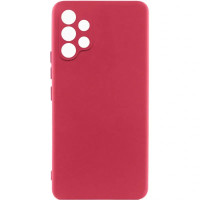 Накладка (з мікрофіброю) GETMAN Liquid Silk Full Camera для Samsung A32 4G / A325- темно-червоний