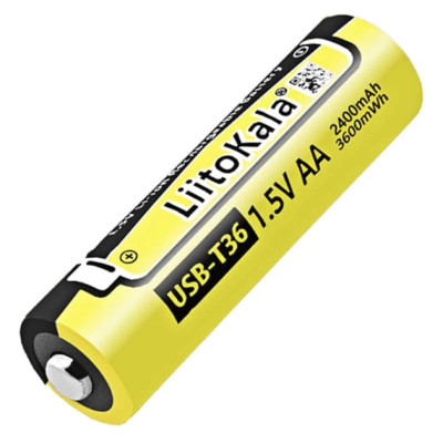 Акумулятор R6 (AA) LiitoKala USB-T36 1.5V / 2400mAh Original (ціна за 1шт) Акумулятор R6 (AA) LiitoKala USB-T36 1.5V / 2400mAh Original (ціна за 1шт)