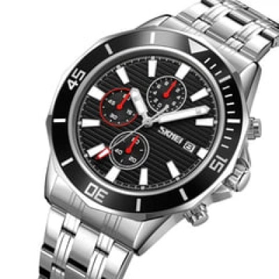 Годинник наручний 9335SIBK SKMEI, Silver / Black