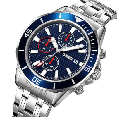 Годинник наручний 9335SIBU SKMEI, Silver / Blue