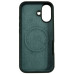 Накладка (з мікрофіброю) Silk with Magnetic для iPhone 17- темно-зелений