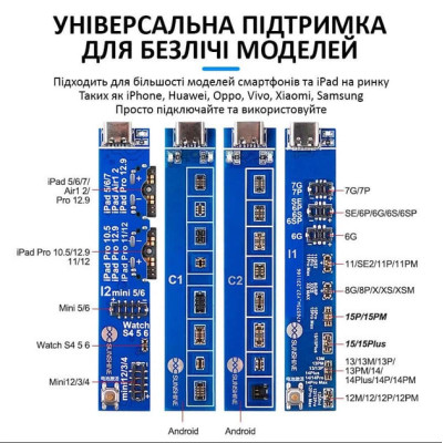 Плата активації та зарядки акумулятора Sanshine SS-909 (iP+Android) з аналізатором ємності