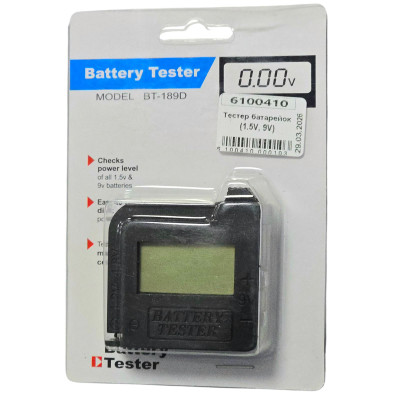 Тестер батарейок BT-189D (1.5V, 9V)