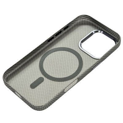 Накладка Carbon Magentic Magnetic nanofiber для iPhone 15- сірий
