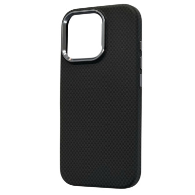 Накладка Carbon Magentic Magnetic nanofiber для iPhone 15 Pro- чорний