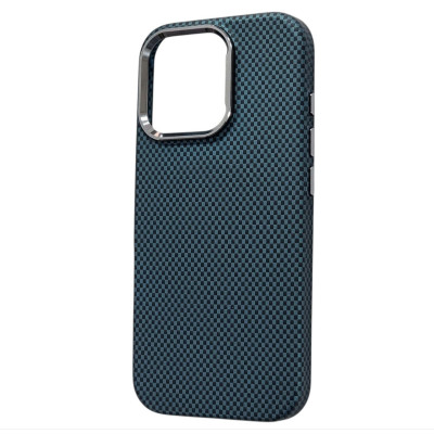Накладка Carbon Magentic Magnetic nanofiber для iPhone 15 Pro- синій
