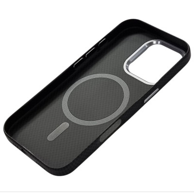 Накладка Carbon Magentic Magnetic nanofiber для iPhone 15 Pro Max- чорний