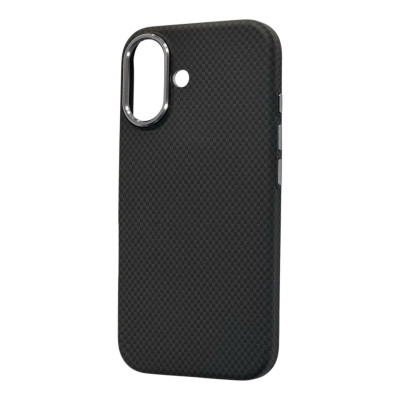 Накладка Carbon Magentic Magnetic nanofiber для iPhone 16- чорний