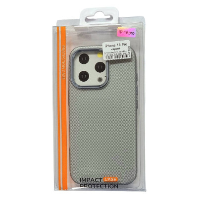 Накладка Carbon Magentic Magnetic nanofiber для iPhone 16 Pro- сірий