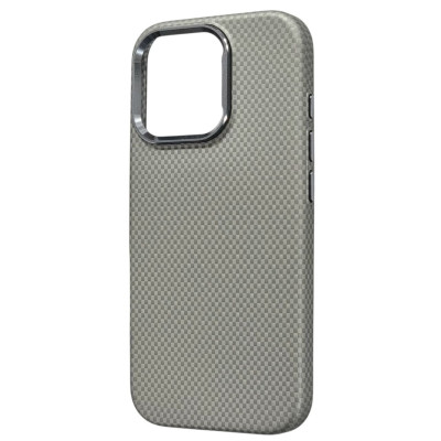 Накладка Carbon Magentic Magnetic nanofiber для iPhone 16 Pro Max- сірий