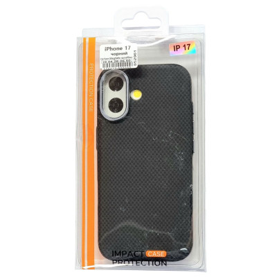 Накладка Carbon Magentic Magnetic nanofiber для iPhone 17- чорний