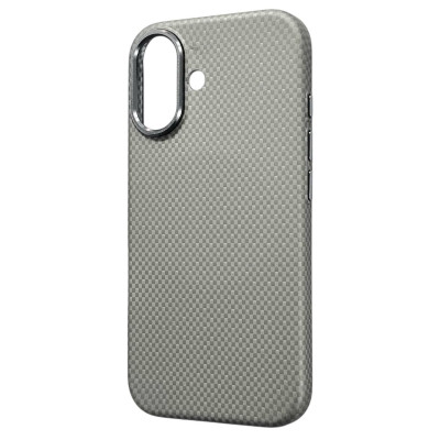 Накладка Carbon Magentic Magnetic nanofiber для iPhone 17- сірий