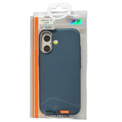 Накладка Carbon Magentic Magnetic nanofiber для iPhone 17- синій