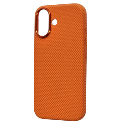 Накладка Carbon Magentic Magnetic nanofiber для iPhone 17- помаранчевий