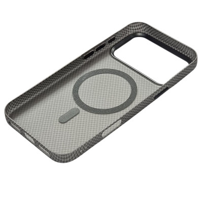 Накладка Carbon Magentic Magnetic nanofiber для iPhone 17 Pro- сірий
