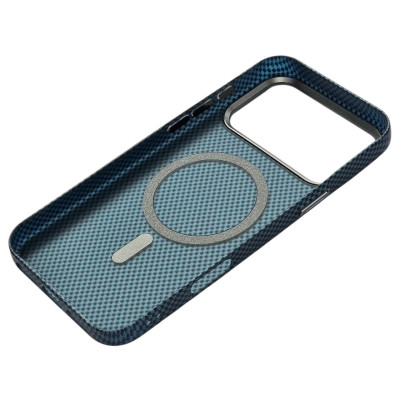 Накладка Carbon Magentic Magnetic nanofiber для iPhone 17 Pro- синій