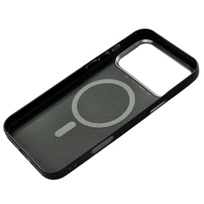 Накладка Carbon Magentic Magnetic nanofiber для iPhone 17 Pro Max- чорний