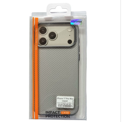 Накладка Carbon Magentic Magnetic nanofiber для iPhone 17 Pro Max- сірий