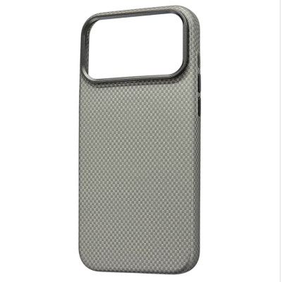 Накладка Carbon Magentic Magnetic nanofiber для iPhone 17 Pro Max- сірий