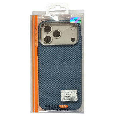 Накладка Carbon Magentic Magnetic nanofiber для iPhone 17 Pro Max- синій