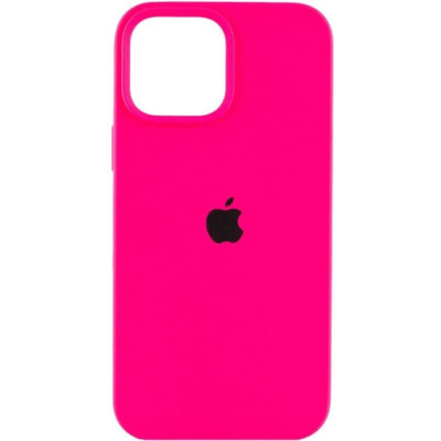 Накладка (з мікрофіброю) Silk Full Protective для iPhone 13 Pro- яскраво-рожевий