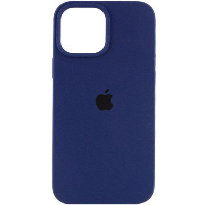 Накладка (з мікрофіброю) Silk Full Protective для iPhone 13 Pro Max- темно-синій