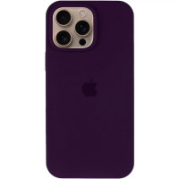Накладка (з мікрофіброю) Silk Full Protective для iPhone 14 Pro Max- чорна бузина