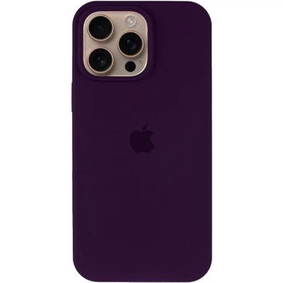 Накладка (з мікрофіброю) Silk Full Protective для iPhone 14 Pro Max- чорна бузина