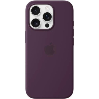 Накладка (з мікрофіброю) Silk Full Protective для iPhone 15 Pro- чорна бузина