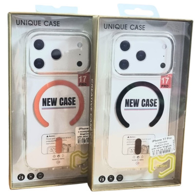 Накладка MagCore Clear with color Magnetic для iPhone 17- прозорий з помаранчевим