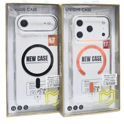 Накладка MagCore Clear with color Magnetic для iPhone 17 Pro Max- прозорий з помаранчевим