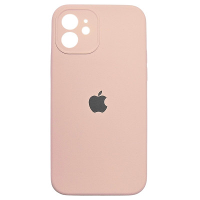 Накладка (з мікрофіброю) Silk Full Camera для iPhone 12- рожевий пісок