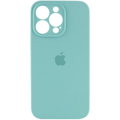 Накладка (з мікрофіброю) Silk Full Camera для iPhone 13 Pro Max- бірюзовий