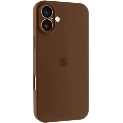 Накладка (з мікрофіброю) Silk Full Camera для iPhone 16 Plus- коричневий
