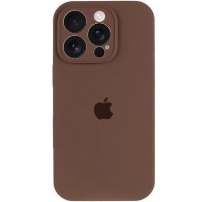 Накладка (з мікрофіброю) Silk Full Camera для iPhone 14 Pro- коричневий