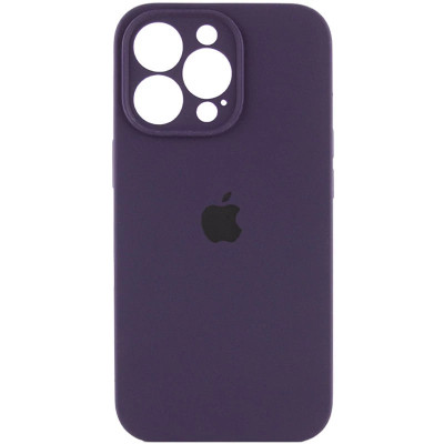 Накладка (з мікрофіброю) Silk Full Camera для iPhone 15 Pro- чорна бузина