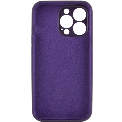Накладка (з мікрофіброю) Silk Full Camera для iPhone 15 Pro- чорна бузина
