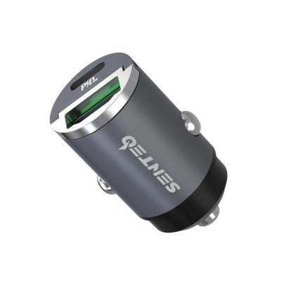 Автомобільний зарядний пристрій Senteo Q-01 USB-A+USB-C PD20W/QC3.0 18W (CE сертифікат)- чорний