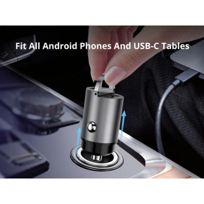 Автомобільний зарядний пристрій Senteo Q-01 USB-A+USB-C PD20W/QC3.0 18W (CE сертифікат)- чорний