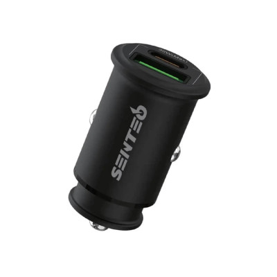 Автомобільний зарядний пристрій Senteo Q-02 USB-A+USB-C PD30W/QC3.0 18W (CE сертифікат)- чорний