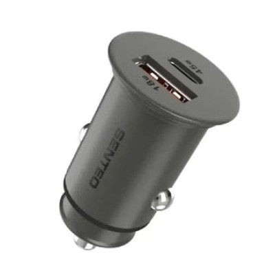 Автомобільний зарядний пристрій Senteo Q-06 PD/QC 63W (USB-A/18W+USB-C/45W) (CE сертифікат)- чорний