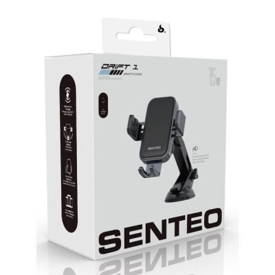 Holder (автотримач) Senteo SH-01 Drift 1 15W з бездротовою зарядкою (кріплення на скло або панель)- чорний