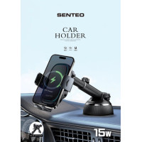 Holder (автотримач) Senteo SH-02 DRIFT 2 15W з бездротовою зарядкою (кріплення на скло, панель або решітку)- чорний Holder (автотримач) Senteo SH-02 DRIFT 2 15W з бездротовою зарядкою (кріплення на скло, панель або решітку)- чорний