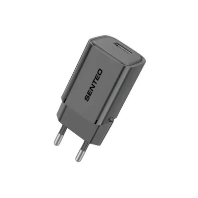 Мережевий зарядний пристрій Senteo S-01 (USB-A PD18W/QC3.0) version1 (CE сертифікат)- чорний